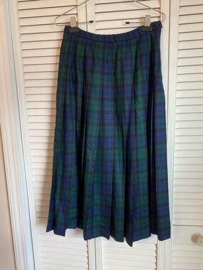 Pendleton Womens Tartan Plaid Wool Pleated Midi Skirt Size 10 Preppy School